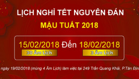 24hStore.vn thông báo nghỉ Tết Nguyên Đán 2018