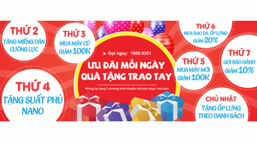 Ưu đãi mỗi ngày – Quà tặng trao tay