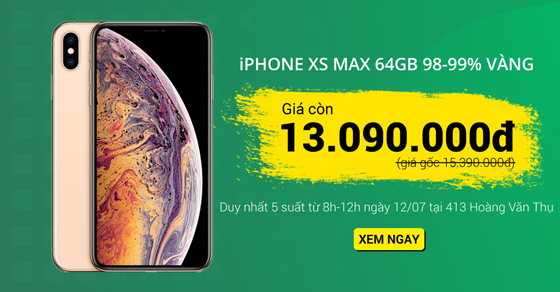 IPHONE XS MAX GIẢM 2.300K TẠI 413 HOÀNG VĂN THỤ, TÂN BÌNH