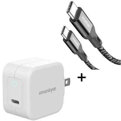Combo Cốc sạc Innostyle USB-C PD 20W Minigo III và Cáp Innostyle PowerFlex USB - C to Tyce C 1.5M