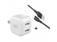 Combo Cốc sạc Innostyle USB-A 12W Minigo 2 và Cáp Innostyle Jazzy USB-A to USB-C 1.2M