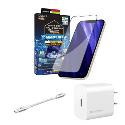 Combo iPhone 13 Pro Max (Cốc 20W+Cáp C to L Mophie+Dán Dekey)