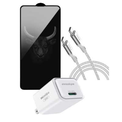 Combo iPhone 14 Pro Max (Cốc 30W+Cáp C to L Innostyle+Dán Kingbull)