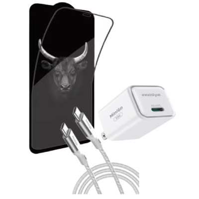 Combo iPhone 14 (Cốc 30W+Cáp C to L Innostyle+Dán Kingbull)