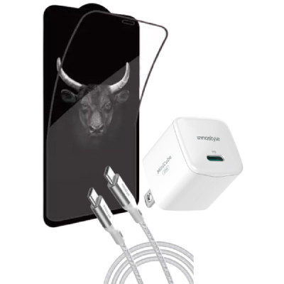 Combo iPhone 14 Plus (Cốc 20W+Cáp C to L Innostyle+Dán Kingbull)