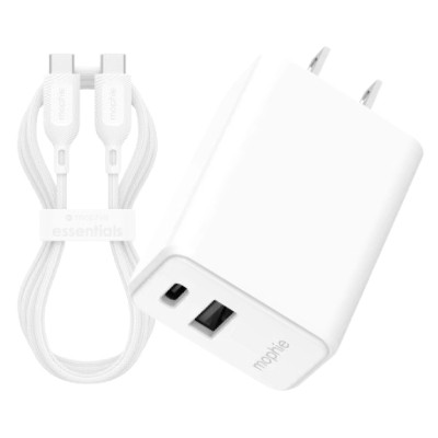 Combo Cốc sạc Mophie Essential 1A1C PD 30W và Cáp Mophie Essential C to C