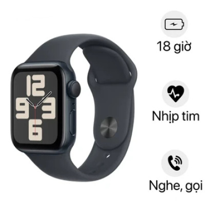 Apple Watch SE 2 2024 - 40mm - GPS - Viền nhôm, dây cao su | Chính hãng VN/A