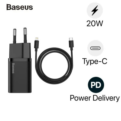 Bộ Sạc nhanh kèm cáp Baseus Super Si Pro Quick Charger 1 Cổng 20W