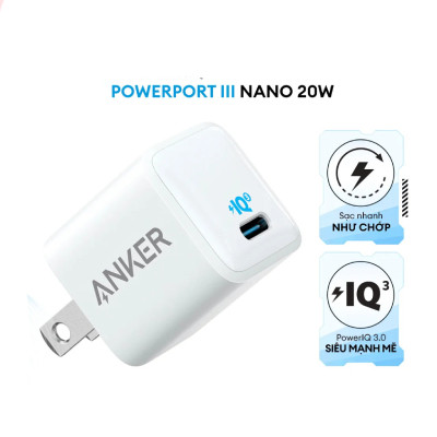 sạc anker powerport iii nano 20w piq 3.0 - a2633