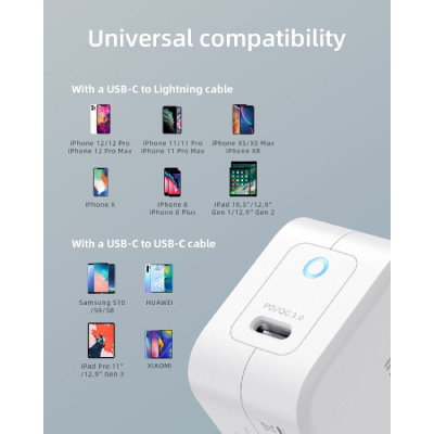 Sac nhanh Innostyle USB C PD 20W Minigo III white 7
