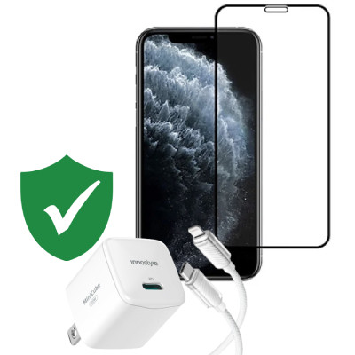 Combo quà VIP cho iPhone Xs Max cũ (Cốc 20W+Cáp C to L Innostyle+Dán TOP+24hCare 12 Tháng)