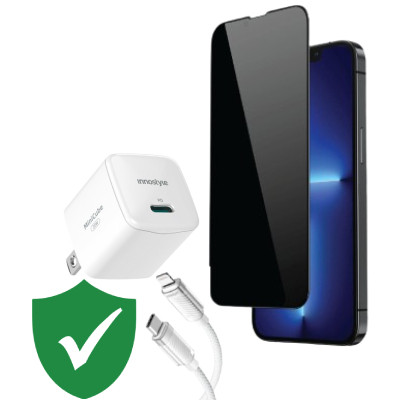 Combo quà VIP cho iPhone 13 Pro Max cũ (Cốc sạc + Cáp sạc + Dán màn hình)