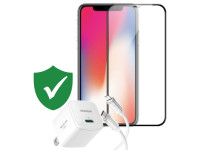 Combo quà VIP cho iPhone X/Xs cũ (Cốc 20W+Cáp C to L Innostyle+Dán TOP+24hCare 12 Tháng)