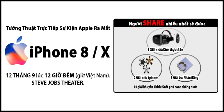 Tường thuật trực tiếp lễ ra mắt iPhone 8/X tại 24hStore tuong thuat truc tiep le ra mat iphone 8 x hinh anh 1