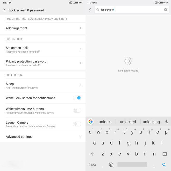 khong co dau hieu nao cua tinh nang ai face id