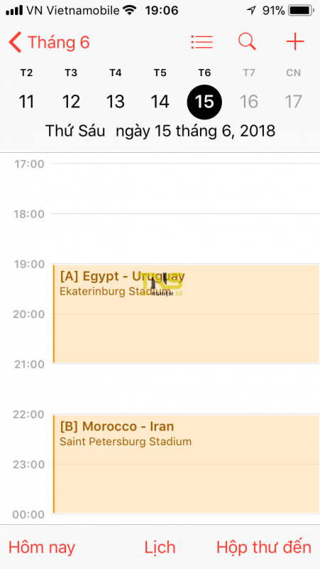 cach them lich thi dau world cup 2018 vao iphone