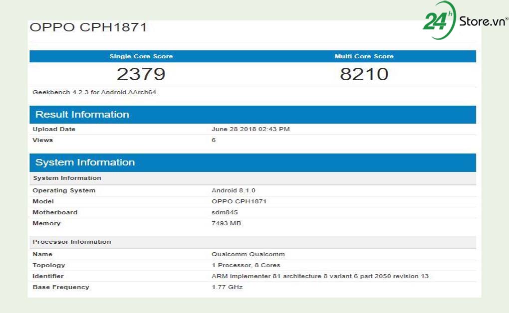 xaut hien smartphone cua oppo so huu chip cao cap tren geekbench 