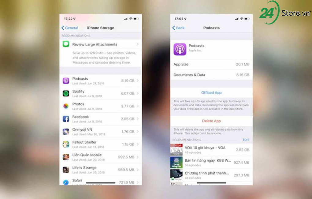 meo tiet kiem bo nho iphone thong qua tinh nang offload