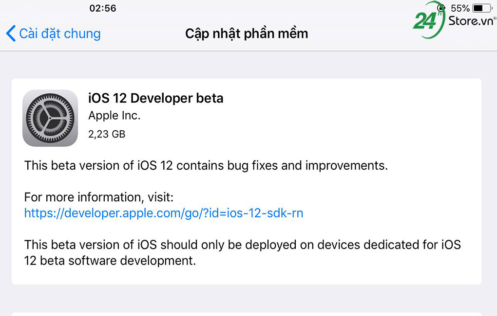 da co ban cap nhat ios 12 developer beta 3-huong dan cap nhat nhanh 2
