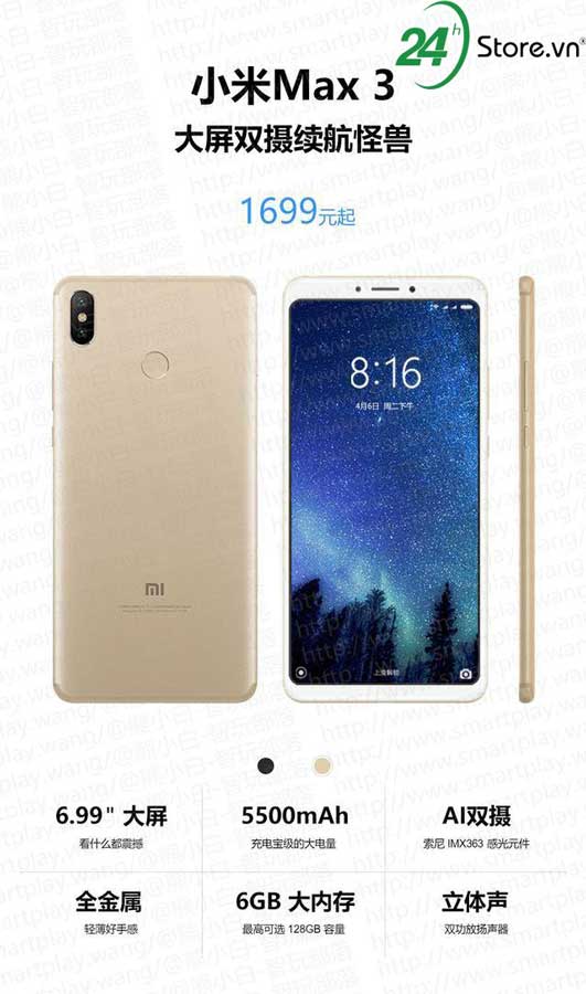 mi max 3 chinh thuc la smartphone pin khung nhat c