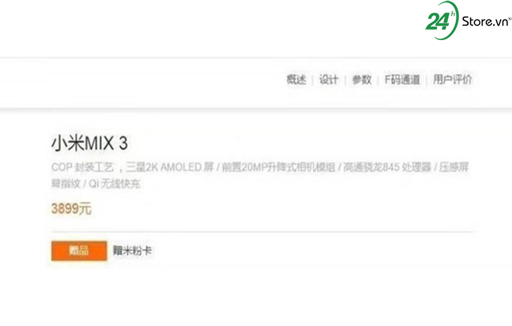 xiaomi mi mix 3 lo gia khoi diem 13,2 trieu dong