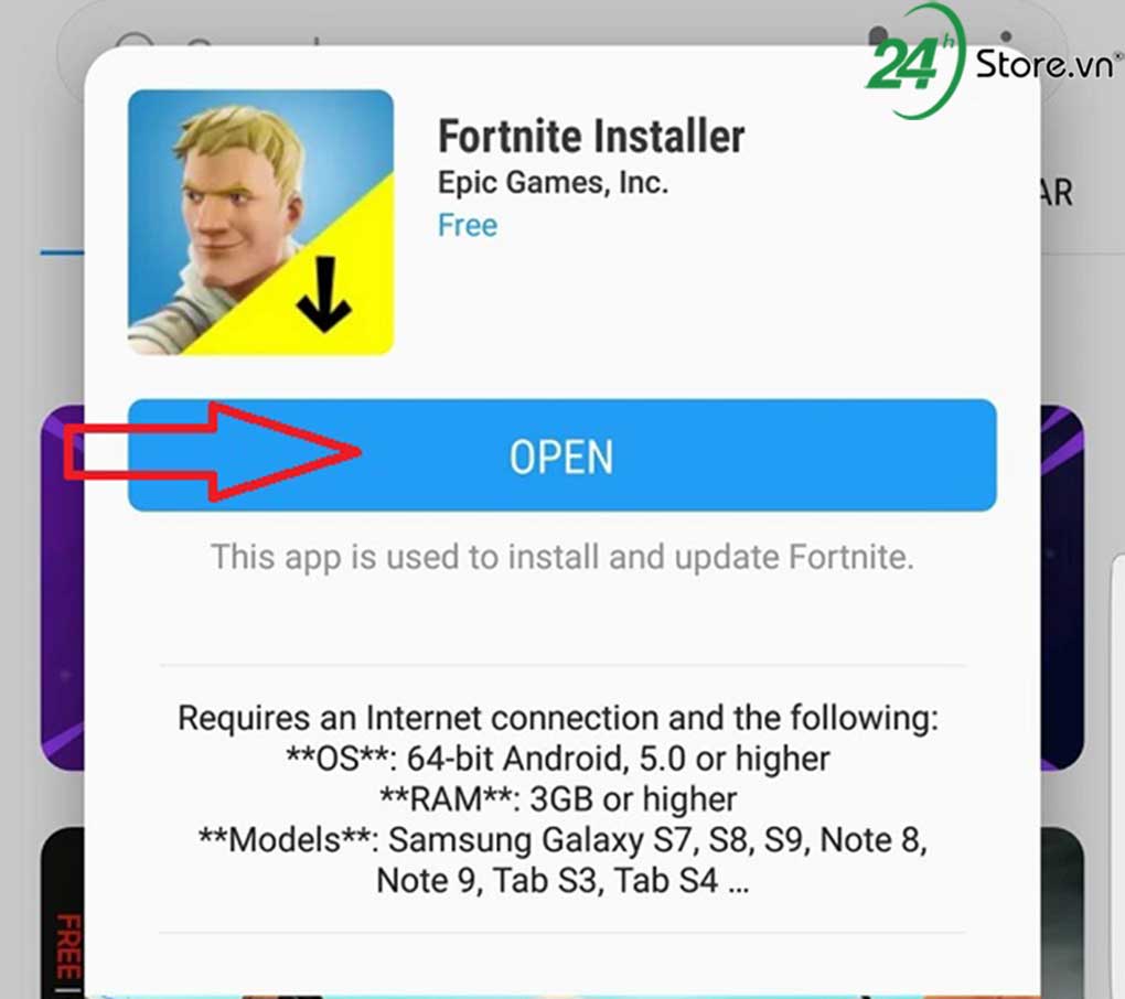 huong dan tai game fortnite tren dien thoai samsung 5