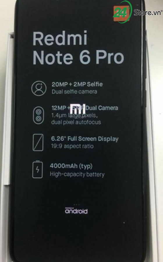 xiaomi redmi note 6 pro so huu pin 4000 mah, 4 camera