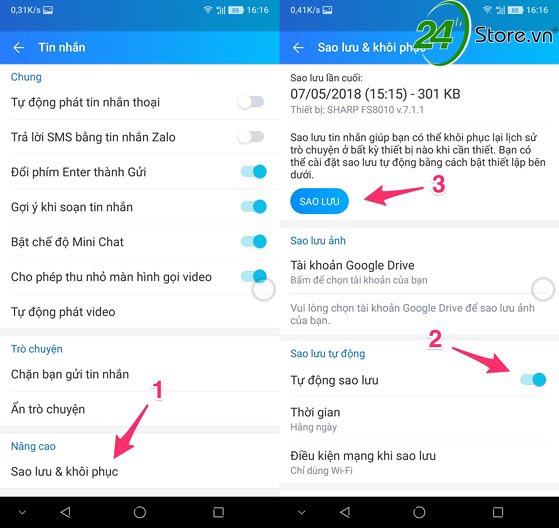 Các bước lưu tin nhắn tự động trên Zalo cực nhanh: huong dan cach khoi phuc tin nhan tren zalo nhanh chong hinh 2
