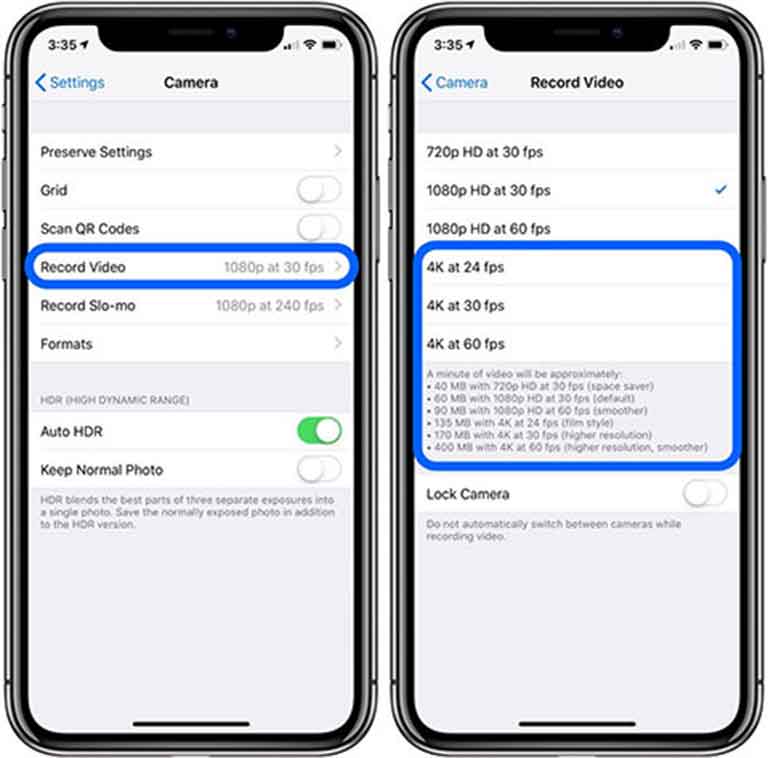 thiet lap camera iphone de quay video 4k don gian nhat hinh 2
