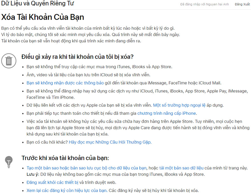 cach xoa tai khoan id apple cuc de dang