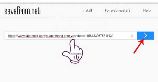 tải video facebook thông qua savefrom