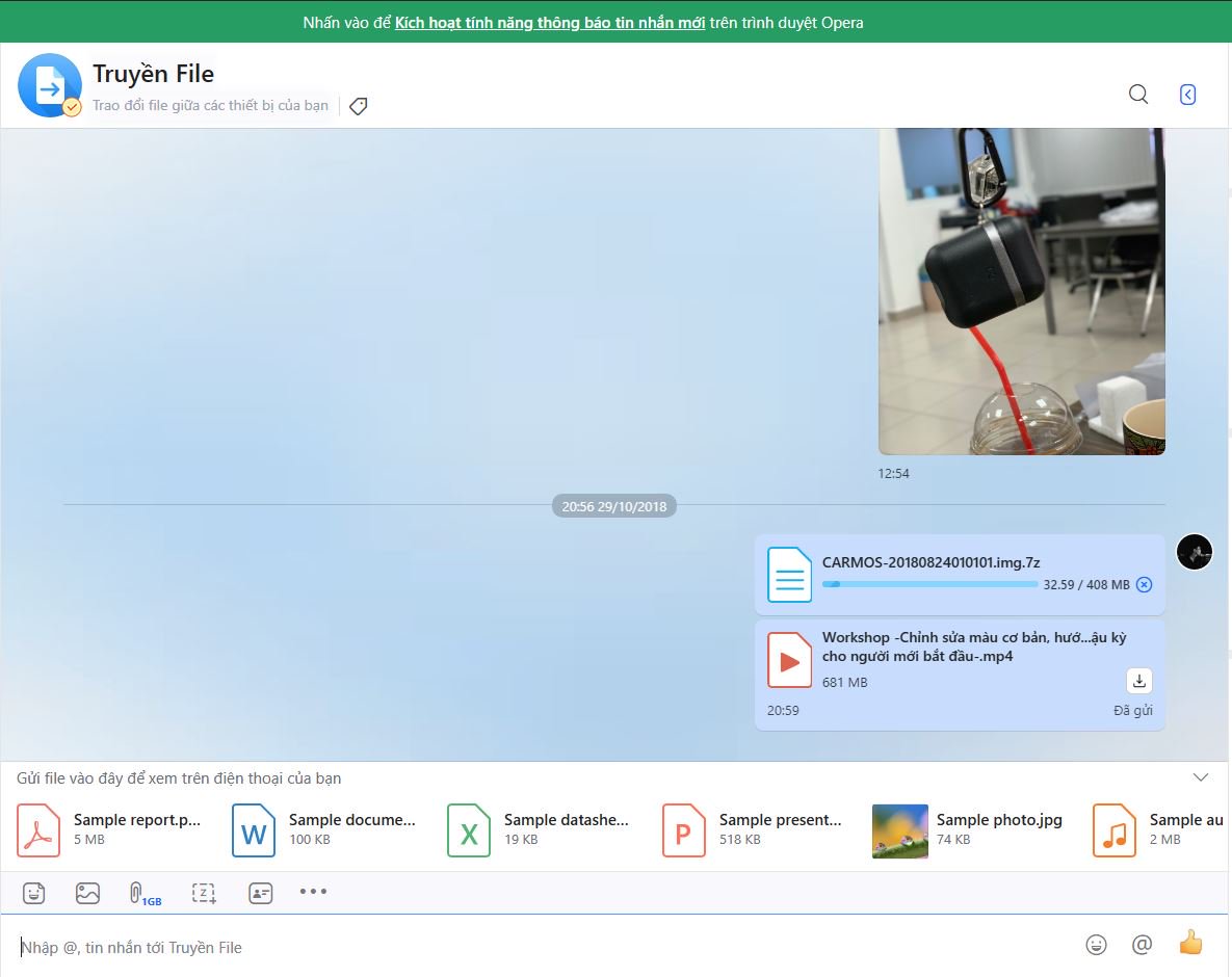 zalo pc cho phep gui file co dung luong 1 gb