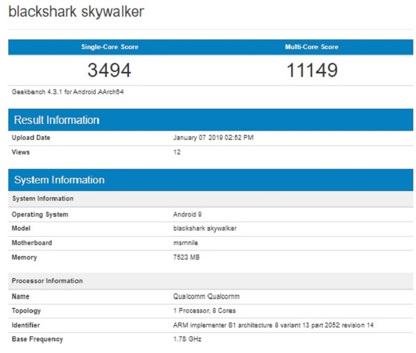 lo dien smartphone chơi game 2019 tren geekbench 