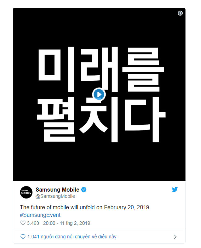 samrtphone man hinh gap cua samsung se ra mat vao ngay 20/2 sap toi