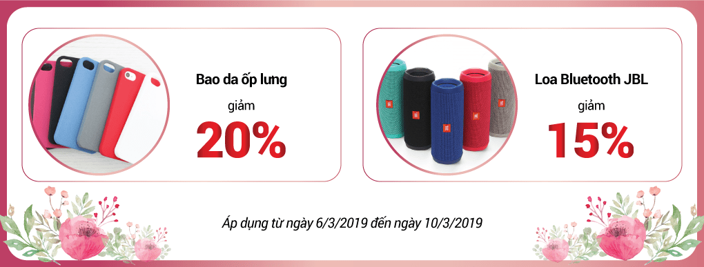 giảm giá phụ kiện mừng 8/3