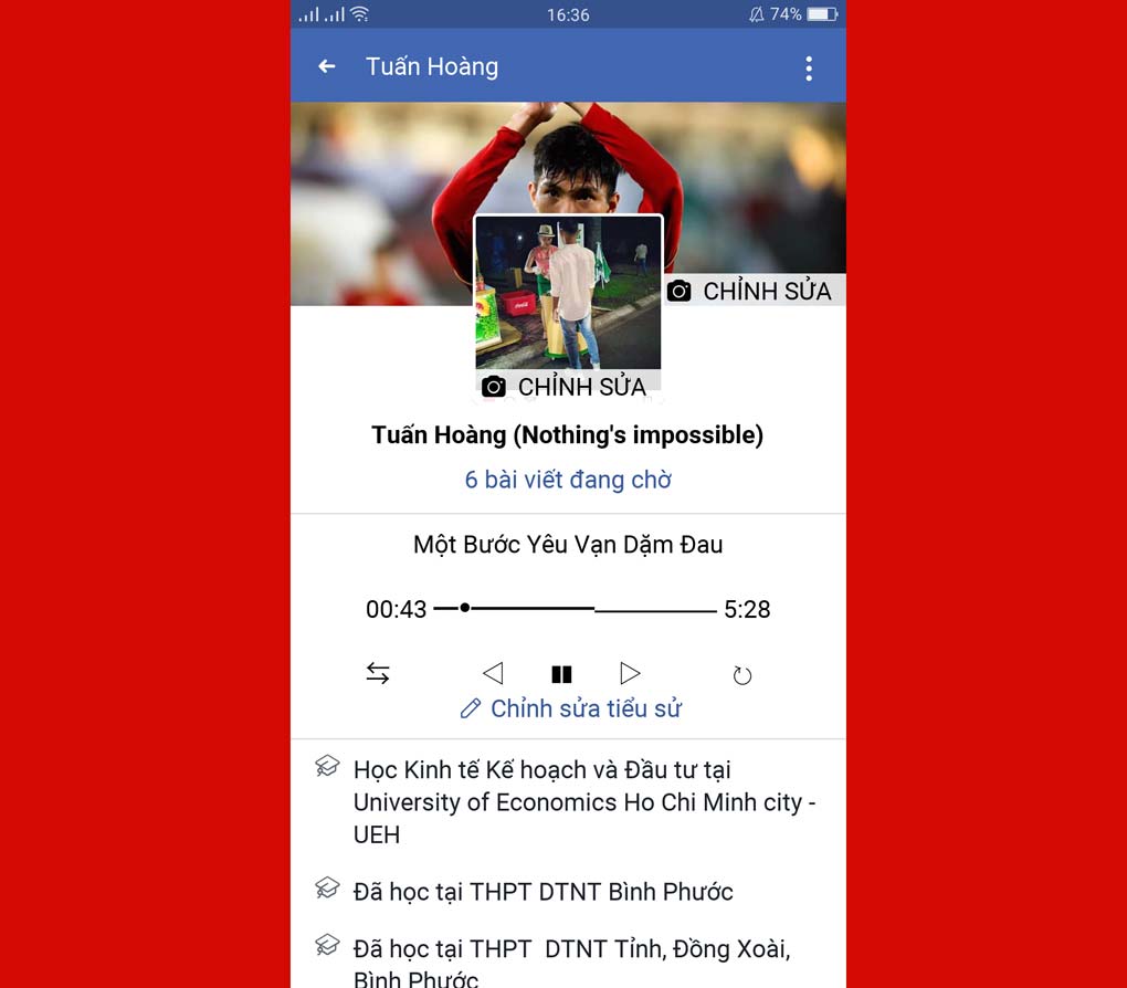tạo tiểu sử facebook