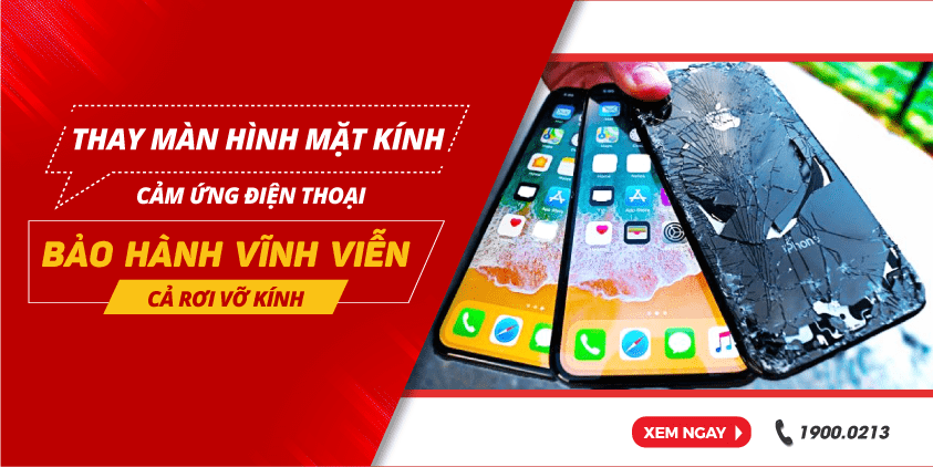 thay màn hình, mặt kính bảo hành vĩnh viễn