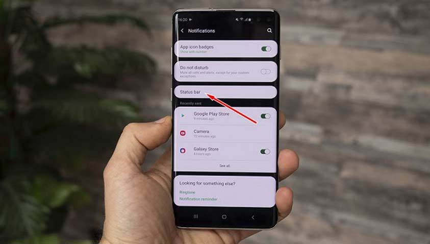 Bước 2 hiển thị phần trăm pin trên Galaxy S10/S10+ hay Galaxy S10e