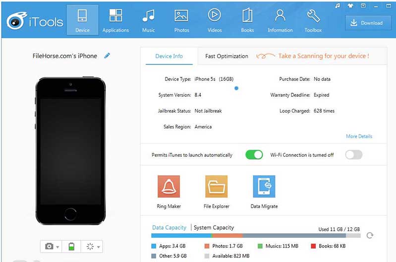 Thông số thông tin máy và pin