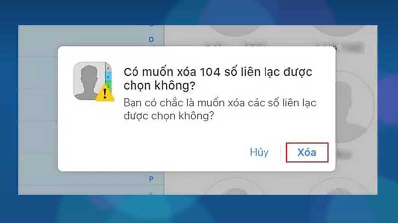 xoa danh ba tren iphone anh 8