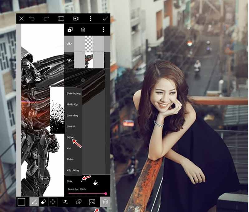 cach tao anh hieu ung tan bien tren smartphone