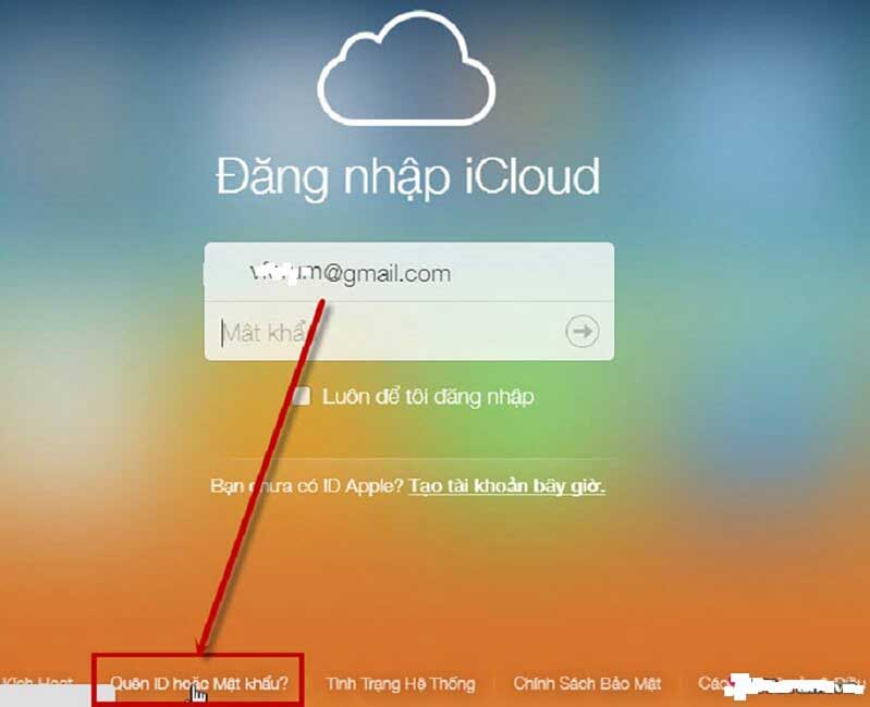 Lấy lại mật khẩu