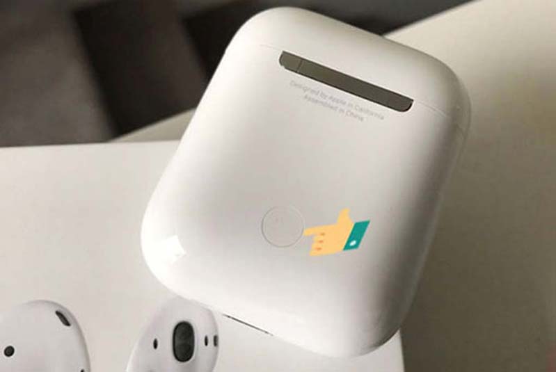 nút đằng sau airpods