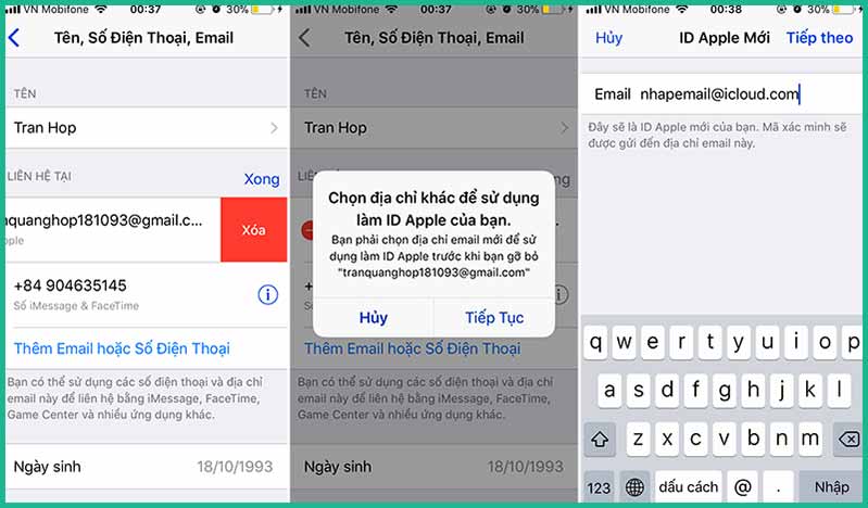 huong dan doi apple id tu yahoo mail gmail thanh icloud hinh anh 4