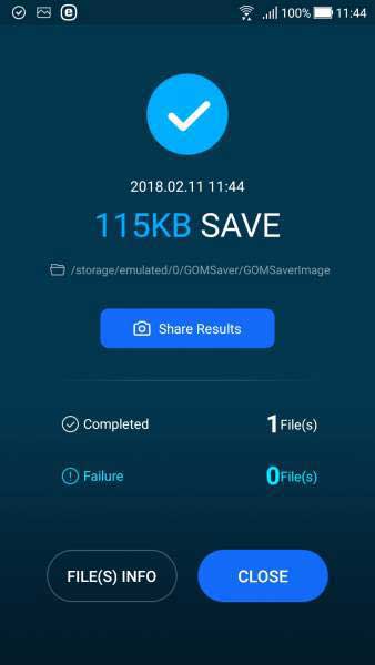Cách nén dung lượng ảnh trên điện thoại Android nhằm tối ưu dung lượng Vào thư mục GOMSaver Image để kiểm tra