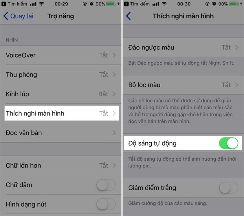Giã từ Độ sáng tự động Cách khắc phục lỗi tụt pin nhanh trên ios 11 - 10
