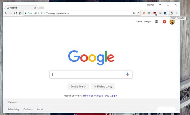 Mở hộp thoại ứng dụng