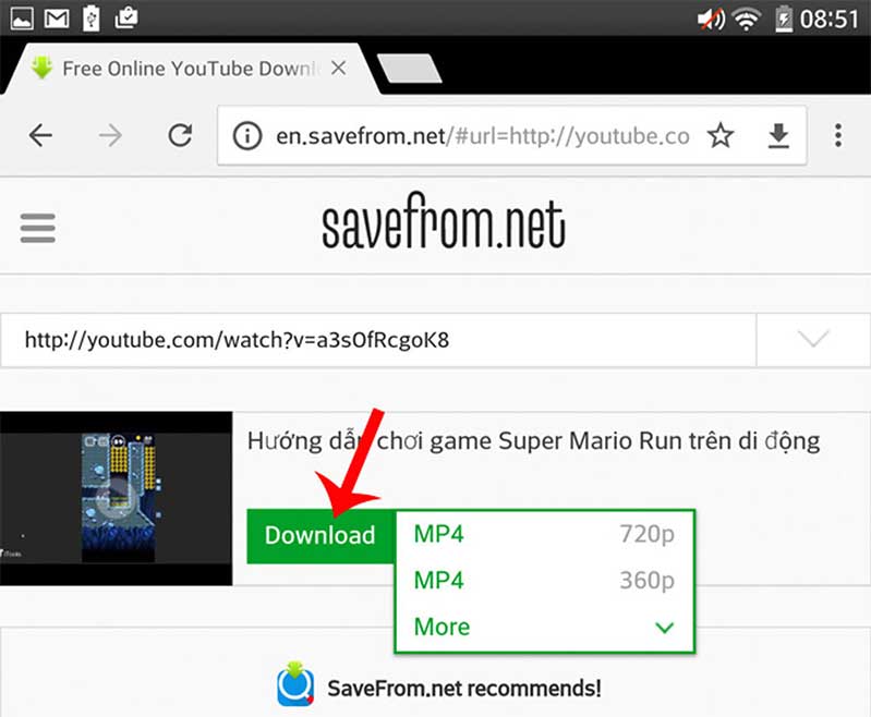 Tiến hành tải về thiết bị