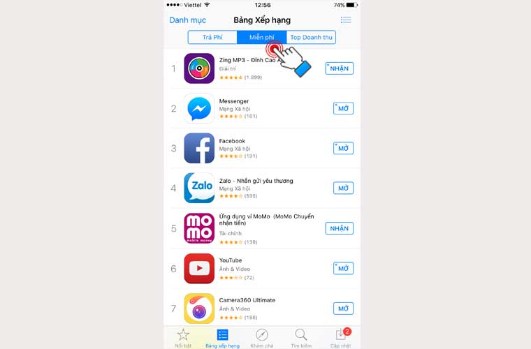 Chọn một ứng dụng bất kỳ trên Apple Store