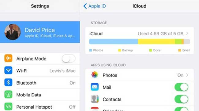 Hướng dẫn sao lưu bằng iCloud
